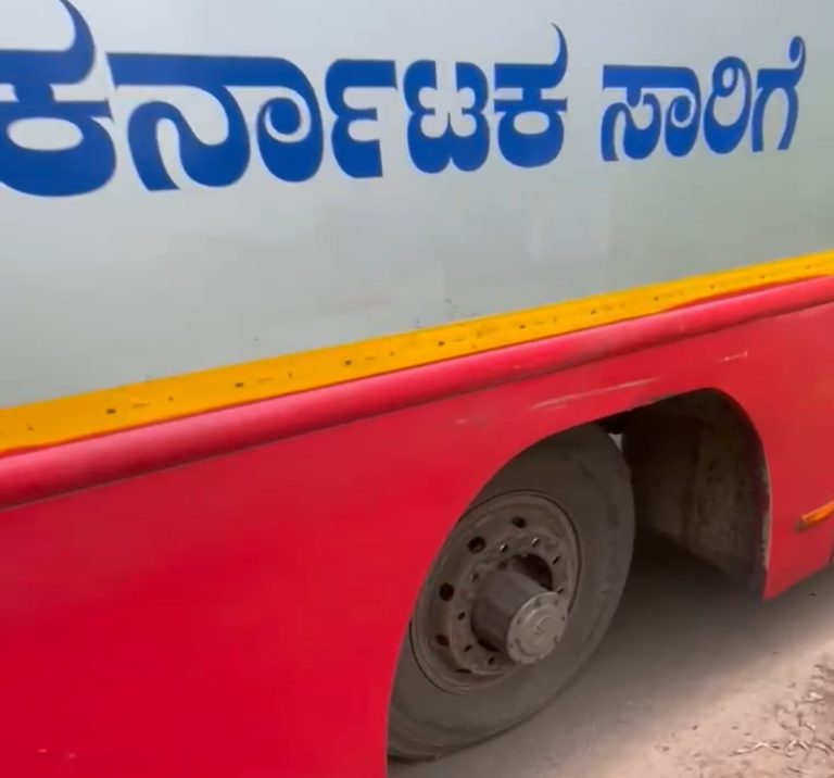 ಚಲಿಸುತ್ತಿದ್ದಾಗಲೇ ಕಳಚಿ ಬಿದ್ದ ಸರ್ಕಾರಿ ಬಸ್ ಟಯರ್; 50ಕ್ಕೂ ಹೆಚ್ಚು ಪ್ರಯಾಣಿಕರು ಪ್ರಾಣಾಪಾಯದಿಂದ ಪಾರು