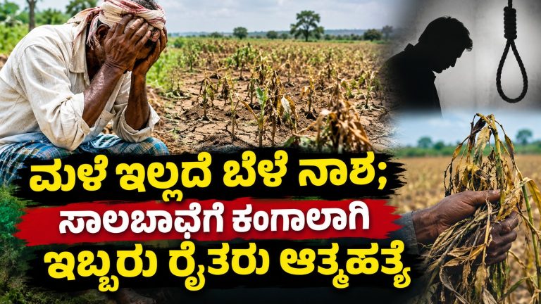 ಮಳೆ ಇಲ್ಲದೆ ಬೆಳೆ ನಾಶ; ಸಾಲಬಾಧೆಗೆ ಕಂಗಾಲಾಗಿ ಇಬ್ಬರು ರೈತರು ಆತ್ಮಹತ್ಯೆ